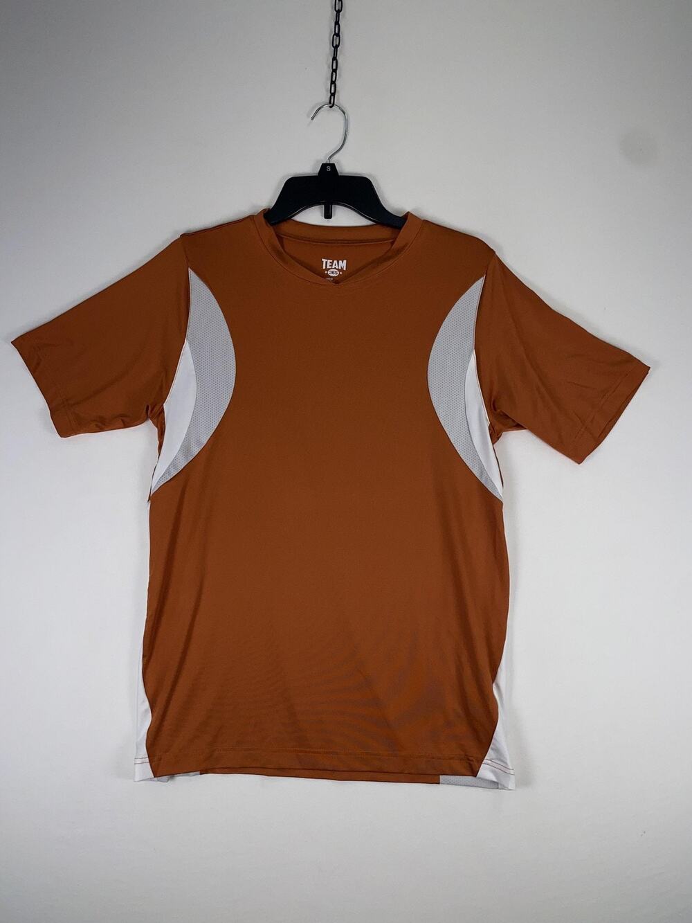 Team 365 Shirt Mens XS Orange White Colorblock Athletic Jersey Tagless Tee